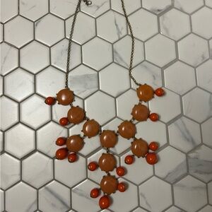 Coral-Coloured Statement Necklace